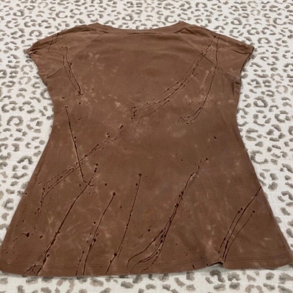 IDI by Mathew Womens Studded Sleeveless T-shirt‎ Distressed Brown 100% Cot, Med - Picture 4 of 7